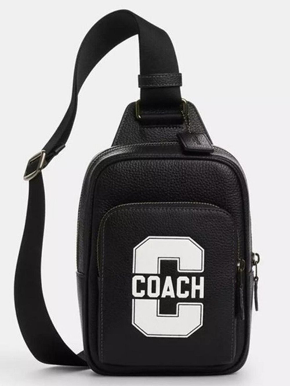 Coach Racer Sling Pack With Varsity Motif CAJ39 Black